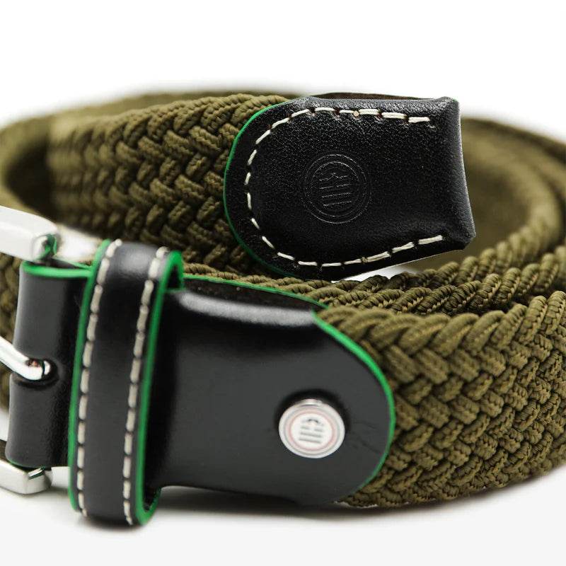Ceinture tressée kaki SERGE BLANCO - Monsieur A