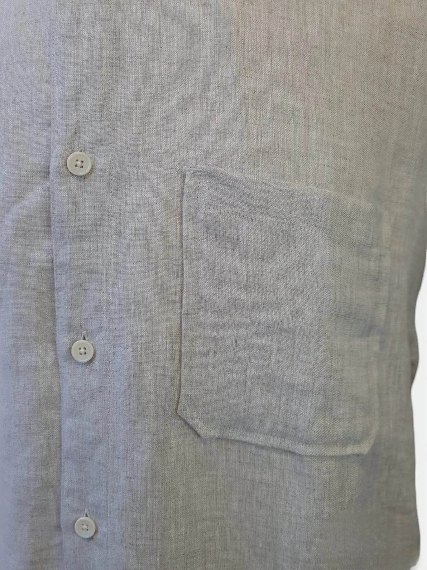 Chemise homme beige col mao en lin Noyoco – Élégance naturelle - Monsieur A