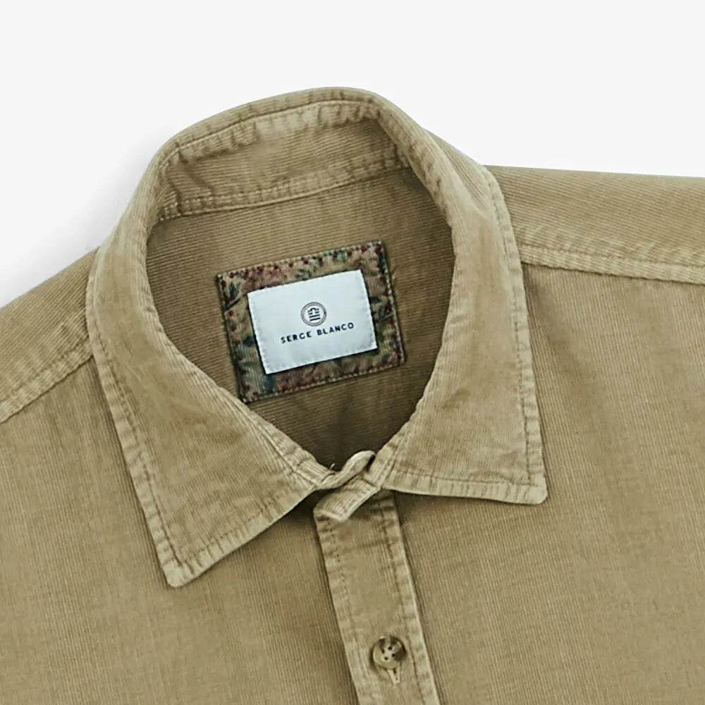 Chemise en velours sauge SERGE BLANCO - Monsieur A