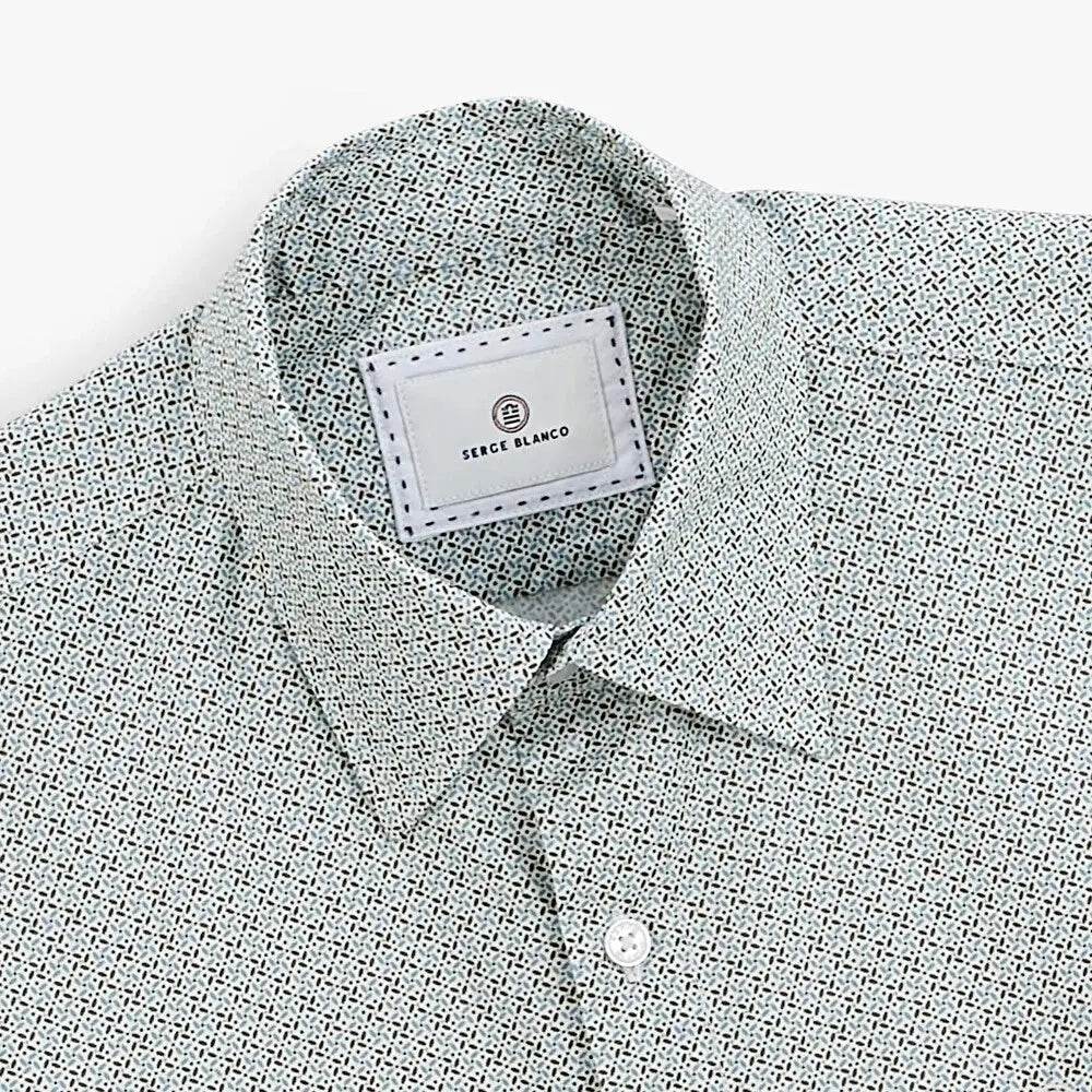 Chemise imprimée indigo bleu SERGE BLANCO - Monsieur A