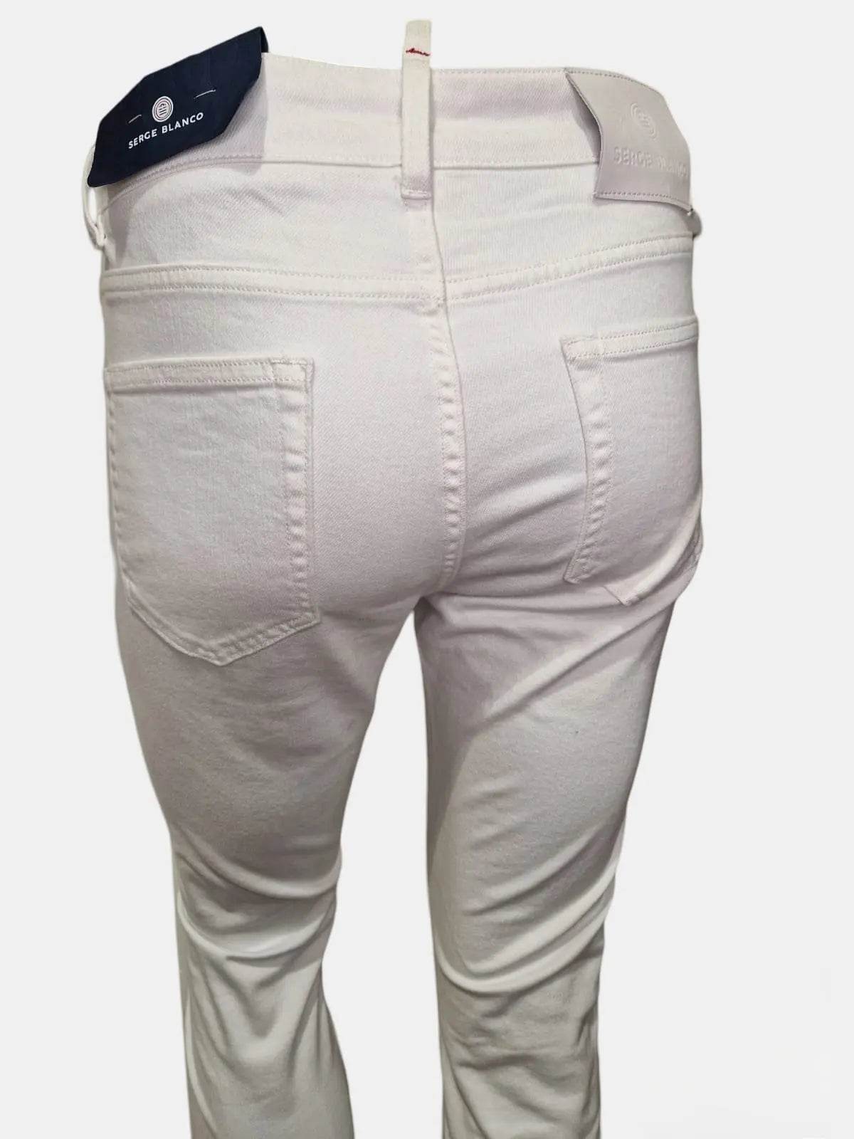 Pantalon jean blanc – Coupe slim, Serge Blanco - Monsieur A
