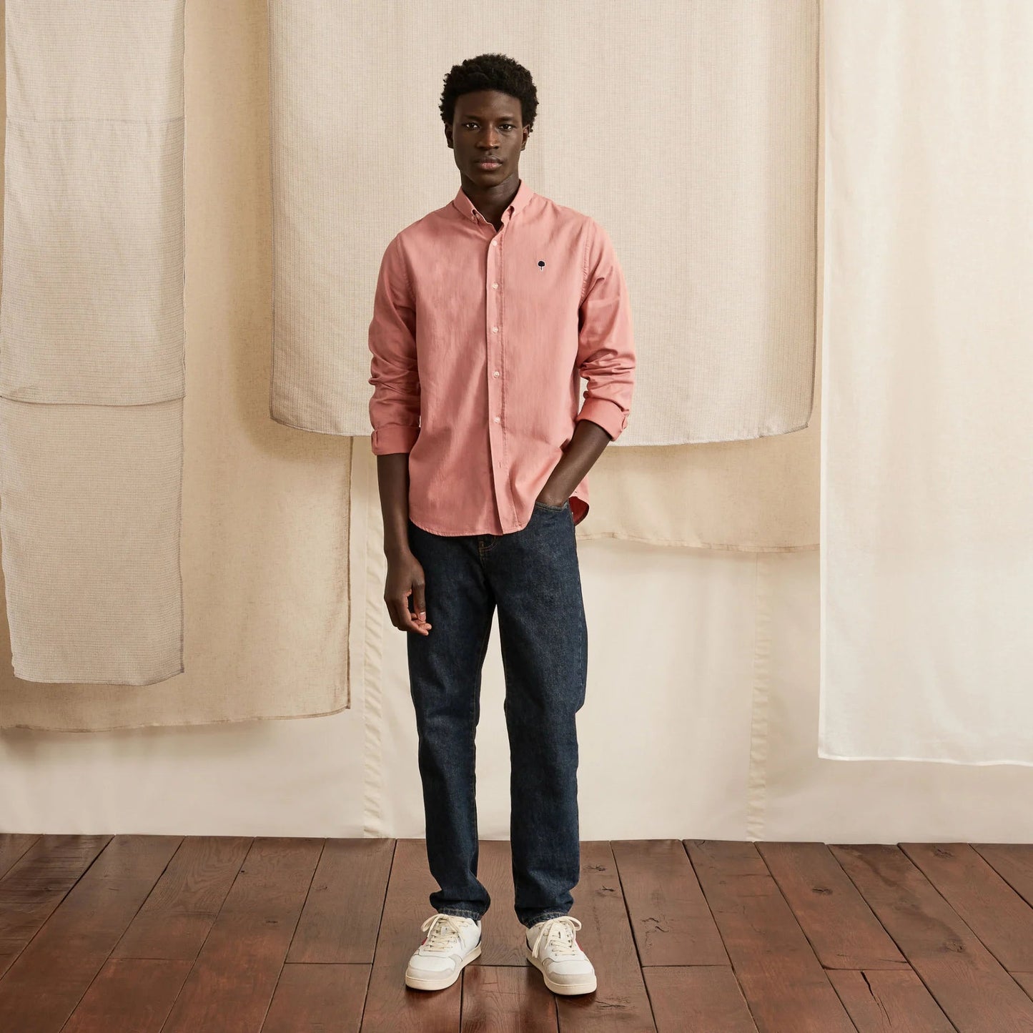 Chemise IVOY FAGUO vieux rose – Élégance naturelle et teinte tendance en 100% coton Faguo