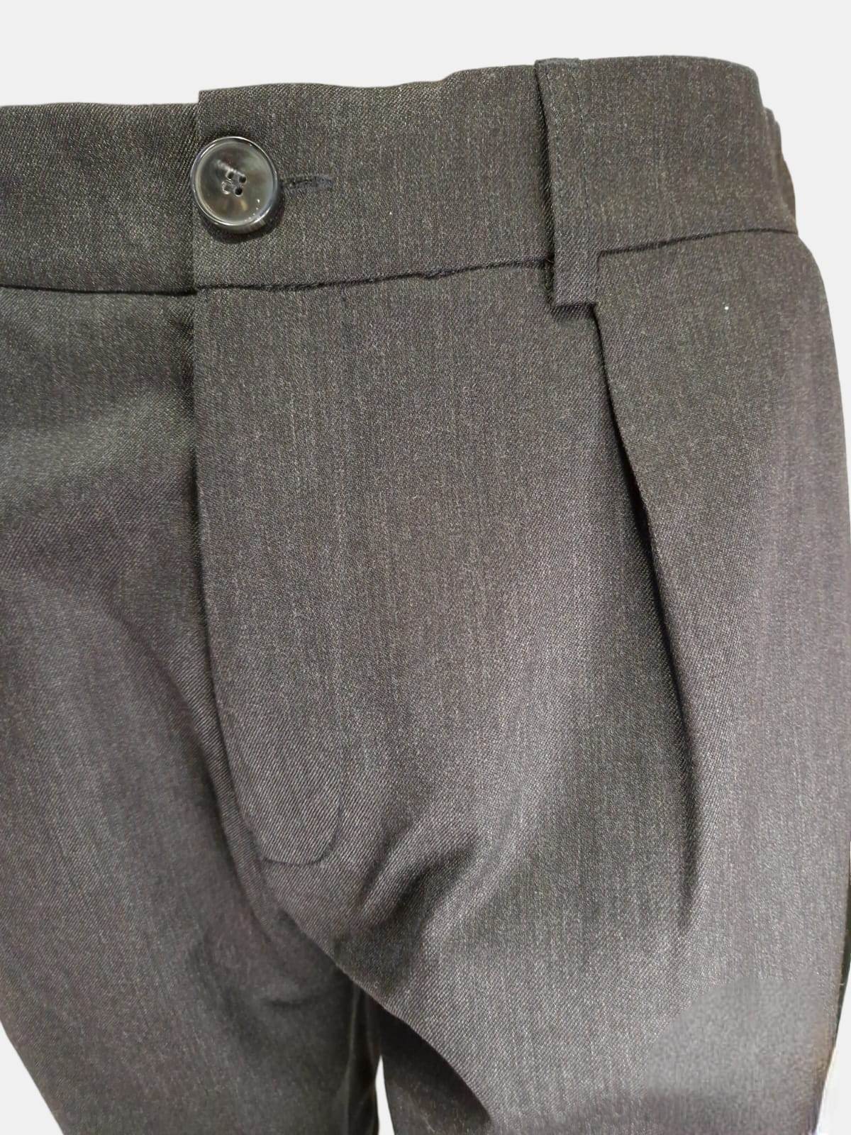 Pantalon gris foncé 100 % laine – Coupe droite, Noyoco - Monsieur A