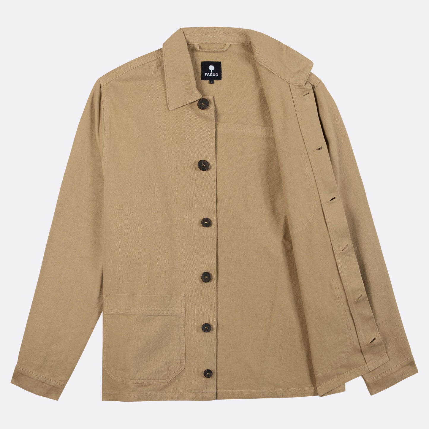 Surchemise LORGE Beige de FAGUO, confection éco-responsable en coton certifié