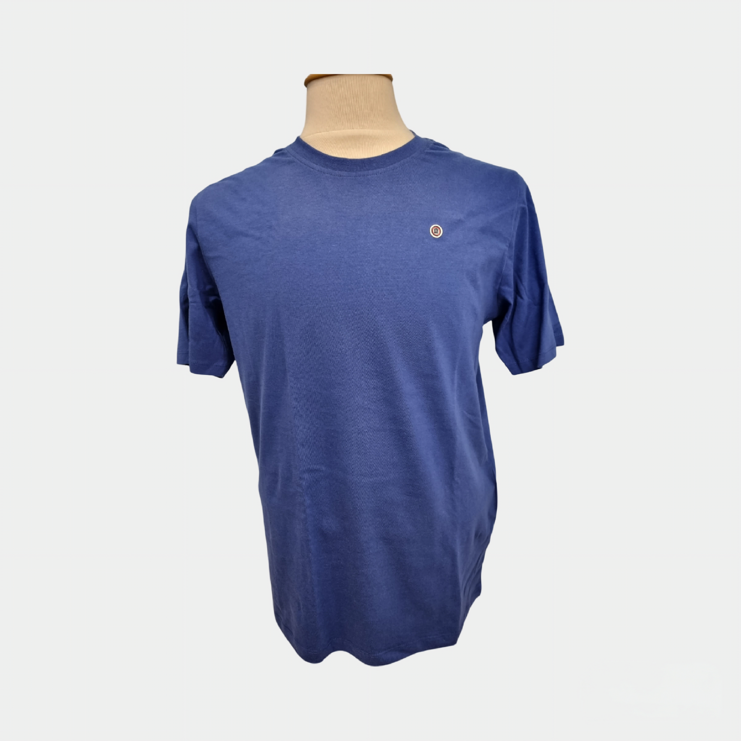 T-shirt homme manches courtes bleu Serge Blanco en coton, coupe classique