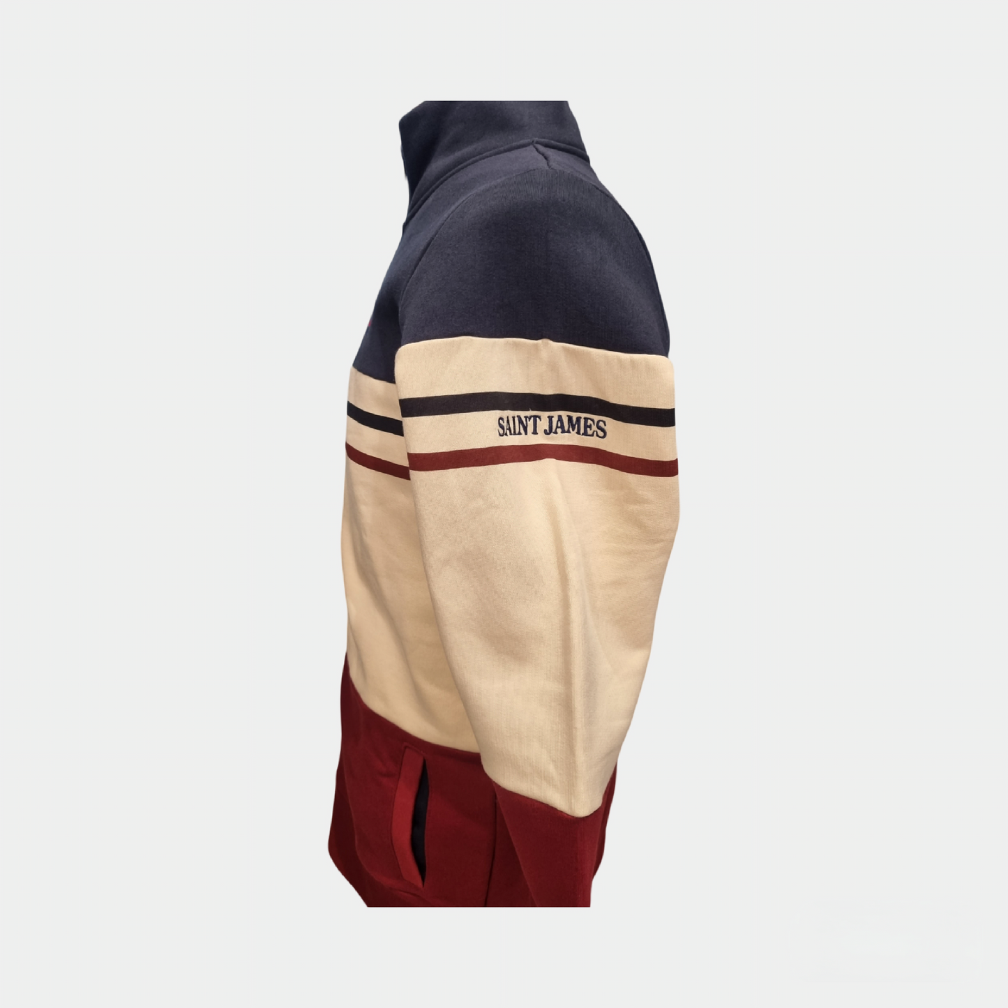 des finitions de la veste Saturnin tricolore MAISON FT & SAINT JAMES