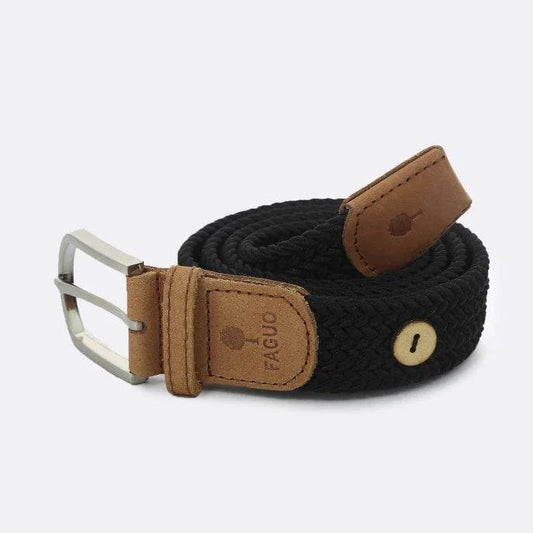 Ceinture tressée noire FAGUO - Monsieur A