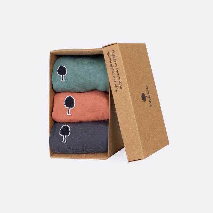 Pack 3 boxers unis bleu, rose & gris FAGUO - Monsieur A