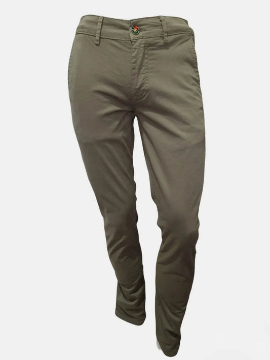 Pantalon chino vert kaki – Coupe droite, Serge Blanco - Monsieur A