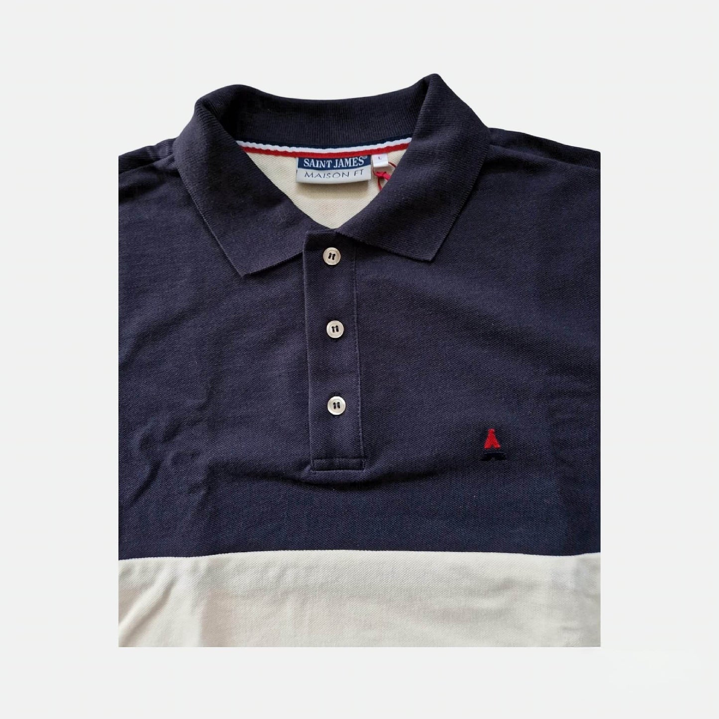 Polo blanc & bleu marine MAISON FT - Monsieur A