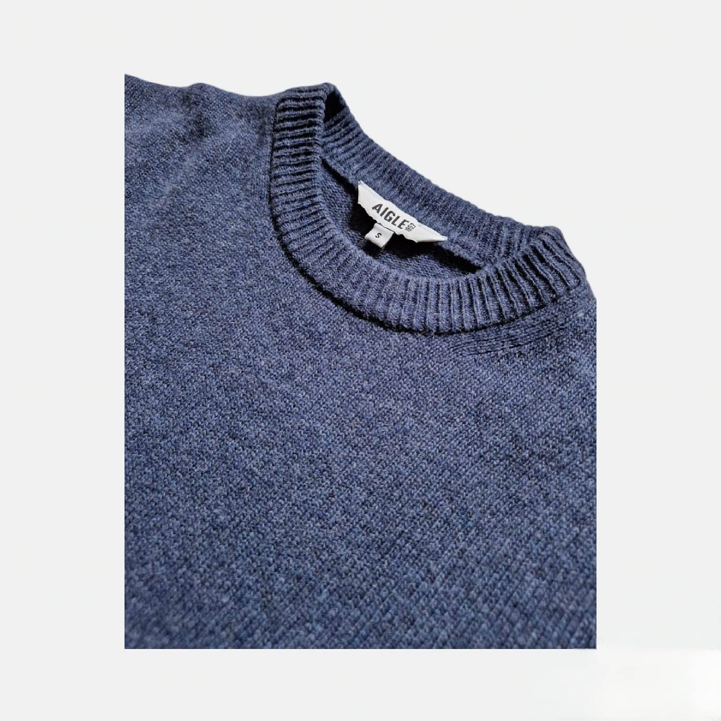 Pull col rond bleu AIGLE 1853 - Monsieur A