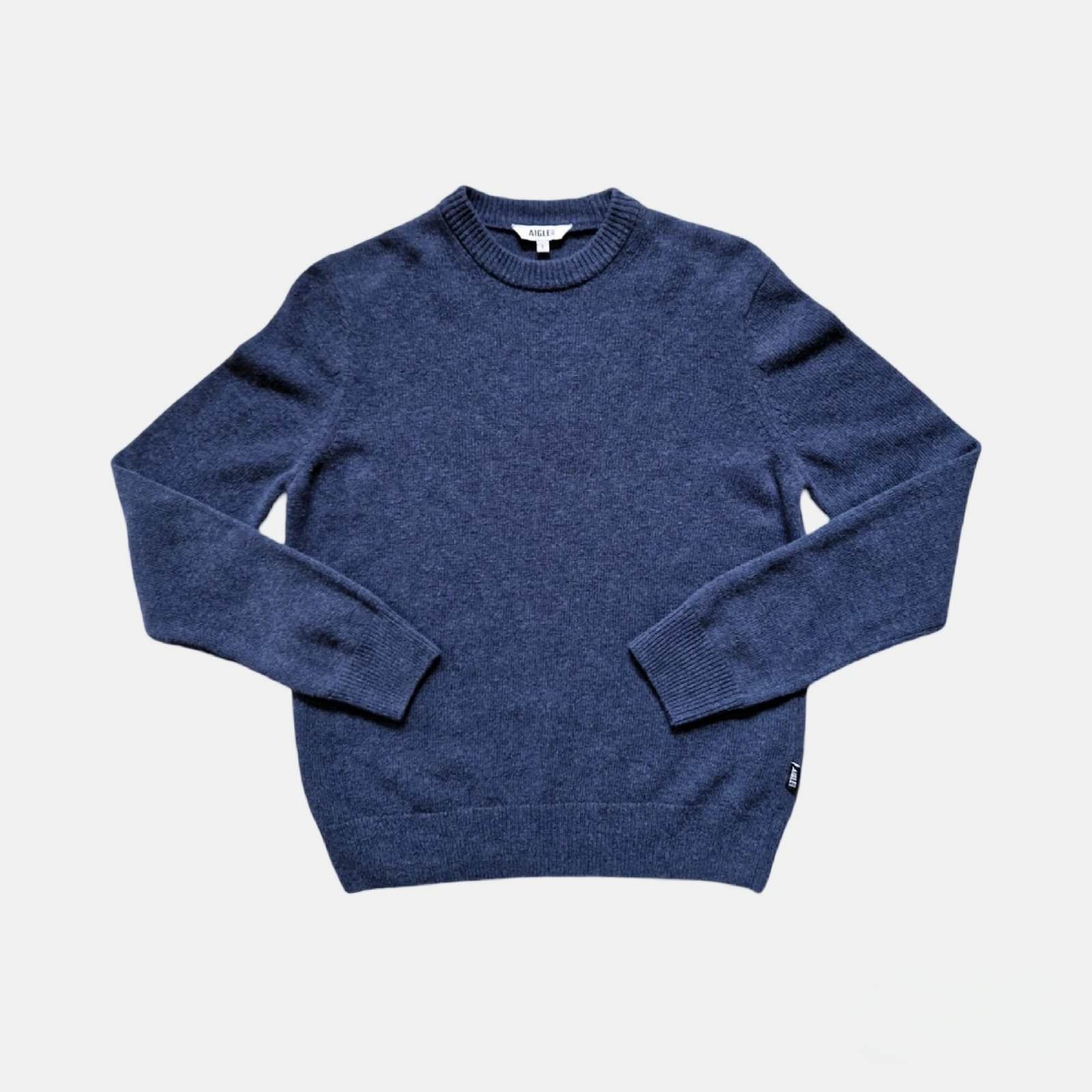 Pull col rond bleu AIGLE 1853 - Monsieur A