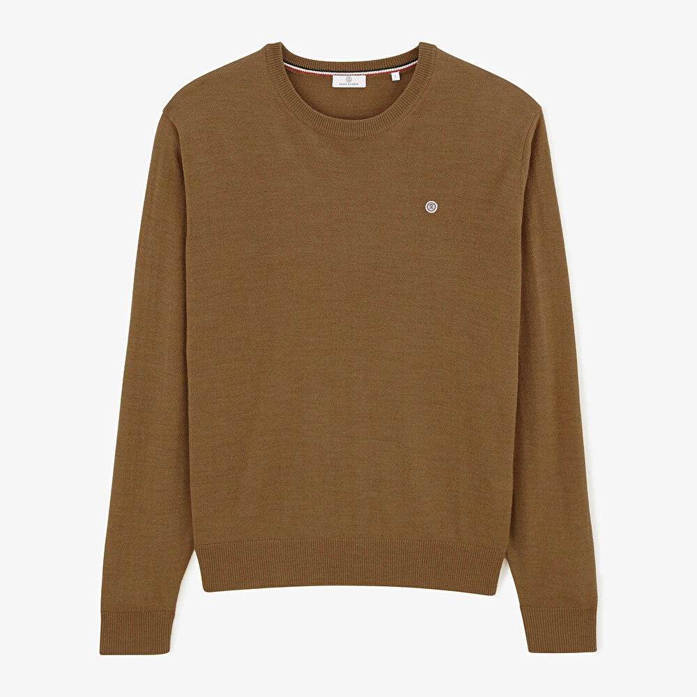 Pull Col Rond camel SERGE BLANCO - Monsieur A