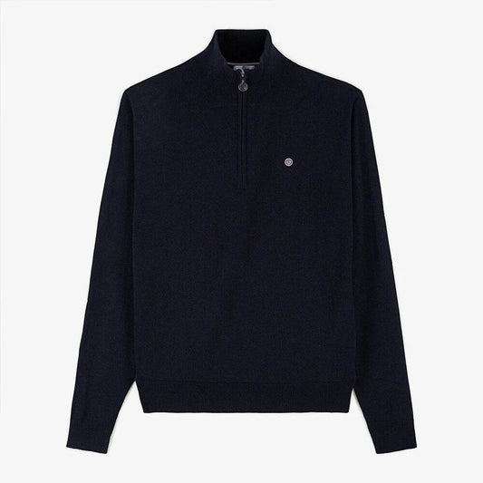 Pull col Camionneur bleu marine SERGE BLANCO - Monsieur A