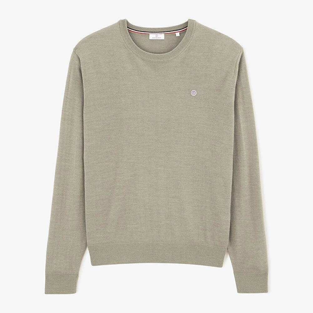 Pull Col Rond beige SERGE BLANCO - Monsieur A