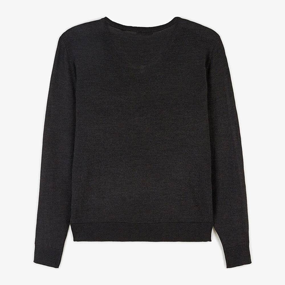 Pull col V gris anthracite SERGE BLANCO - Monsieur A