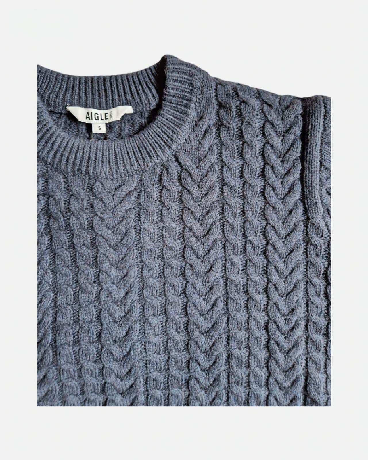 Pull bleu grosse maille AIGLE 1853 - Monsieur A