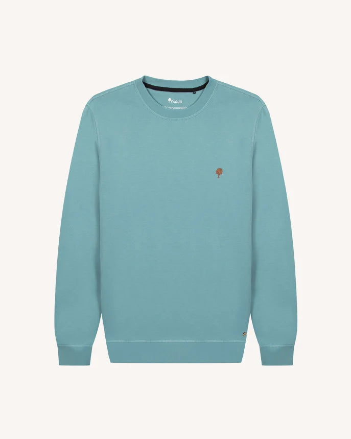 Sweat col rond bleu clair coton - DONZY Faguo