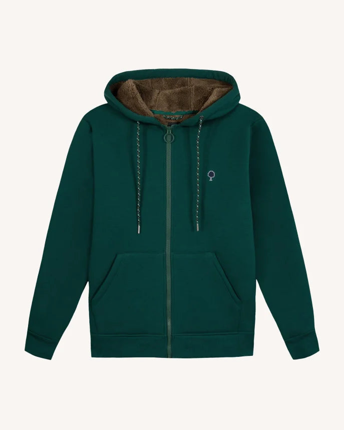 Sweat zippé vert sapin coton - MEYGAL Monsieur A