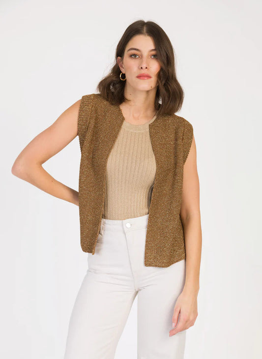 CARDIGAN SANS MANCHE LEGAYA bronze Ange