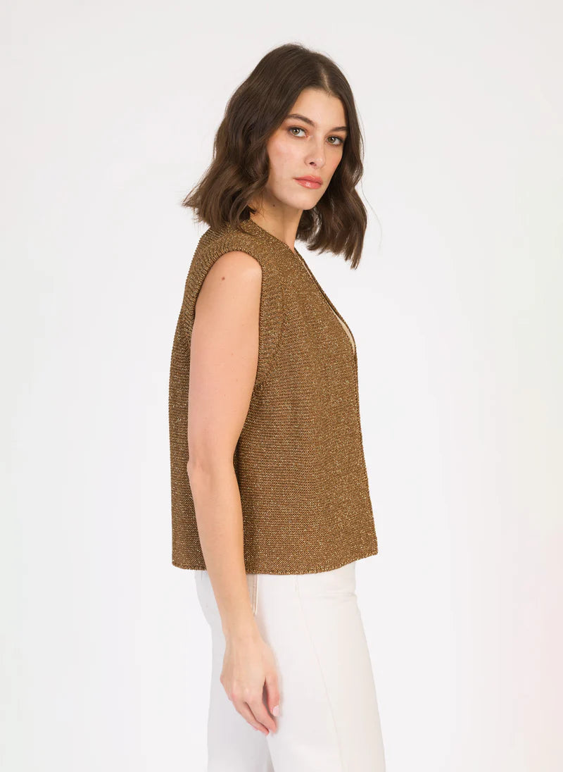 CARDIGAN SANS MANCHE LEGAYA bronze Ange