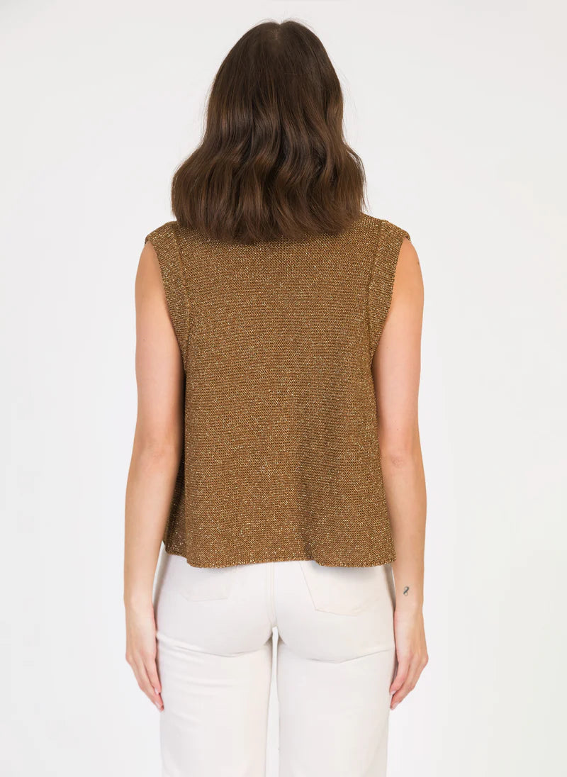 CARDIGAN SANS MANCHE LEGAYA bronze Ange