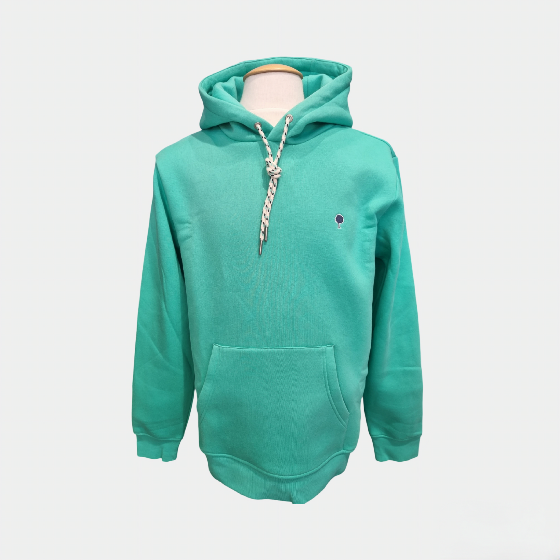 Sweat à capuche FAGUO bleu turquoise en matières recyclées, confortable et tendance

